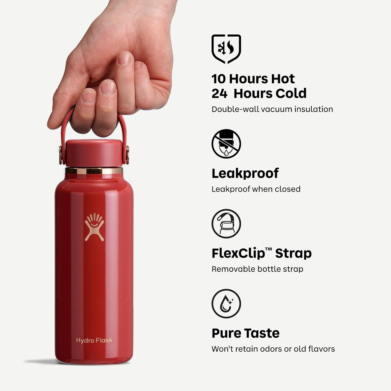 image:imageHydro Flask Burgundy Micro Hydro Bottle 200 ml 1 EAGloss Winterberry